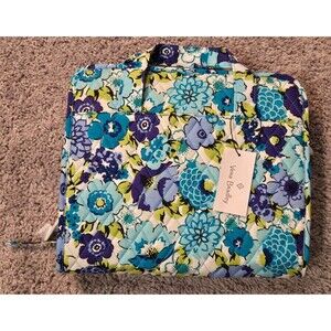NWT Vera Bradley Blueberry Blooms Hanging Organizer Makeup Travel Bag Blue Green